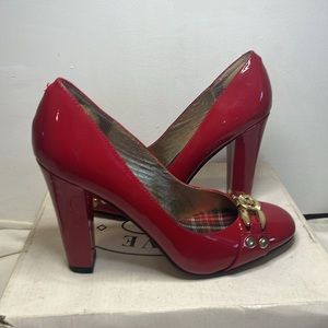 Red heels, Steve Madden, brown leather 7.5 women very comfy